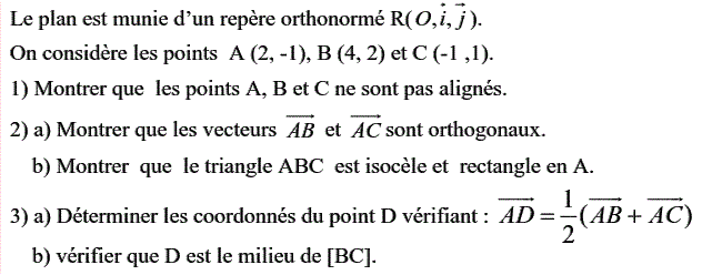 Calcul vectoriel: Exercice 20