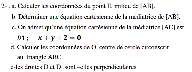 Géométrie analytique: Exercice 67