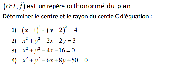 Géométrie analytique: Exercice 15