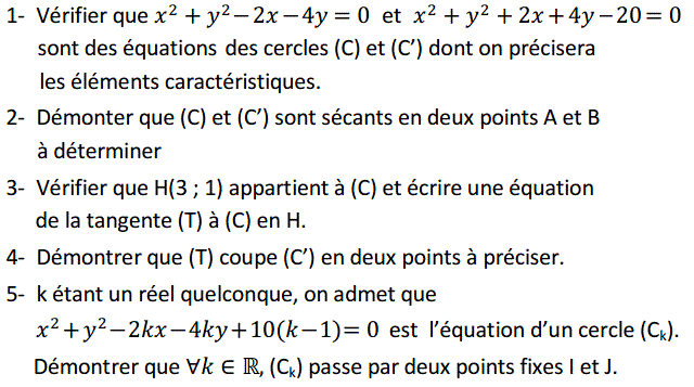 Géométrie analytique: Exercice 63