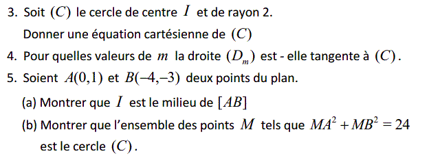 Géométrie analytique: Exercice 65