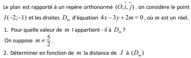 Géométrie analytique: Exercice 65