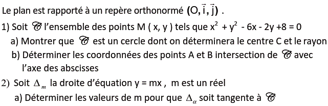 Géométrie analytique: Exercice 50