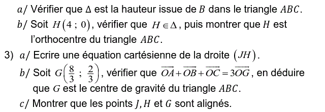 Géométrie analytique: Exercice 43