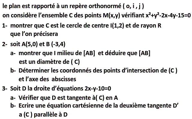 Géométrie analytique: Exercice 40