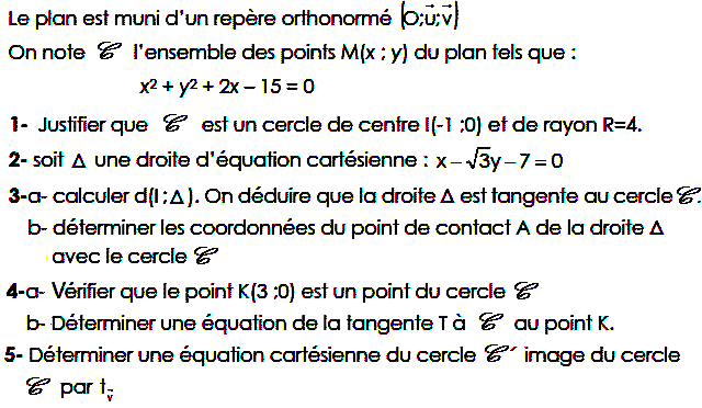 Géométrie analytique: Exercice 61