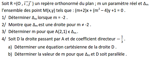 Géométrie analytique: Exercice 56