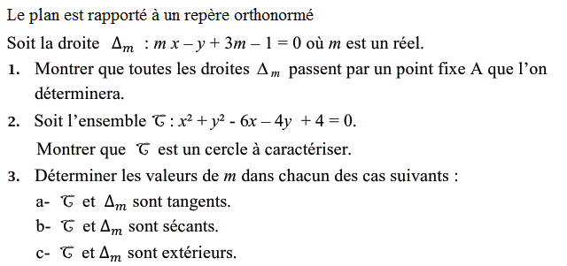 Géométrie analytique: Exercice 58