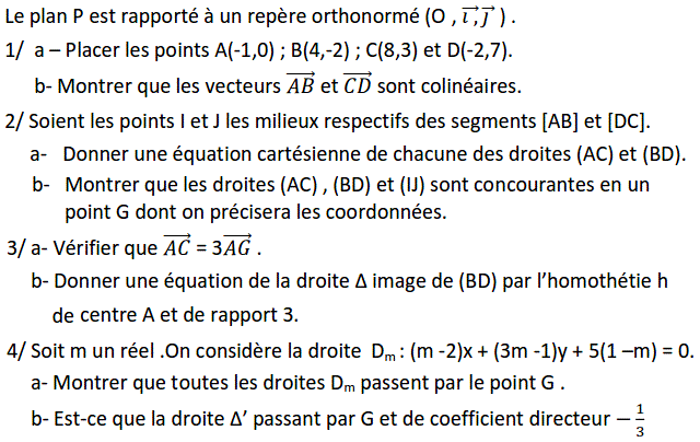 Géométrie analytique: Exercice 55