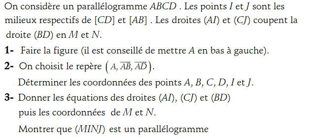 Géométrie analytique: Exercice 52