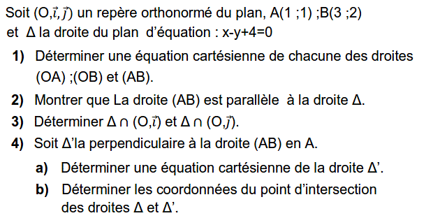 Géométrie analytique: Exercice 51