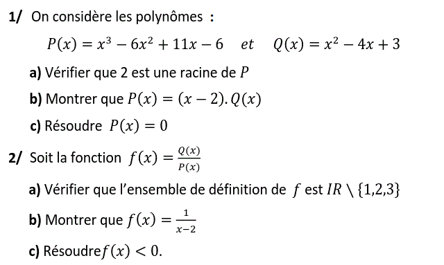 Notion de polynômes: Exercice 33