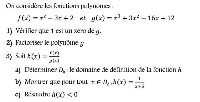 Notion de polynômes: Exercice 34