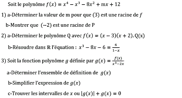 Notion de polynômes: Exercice 35