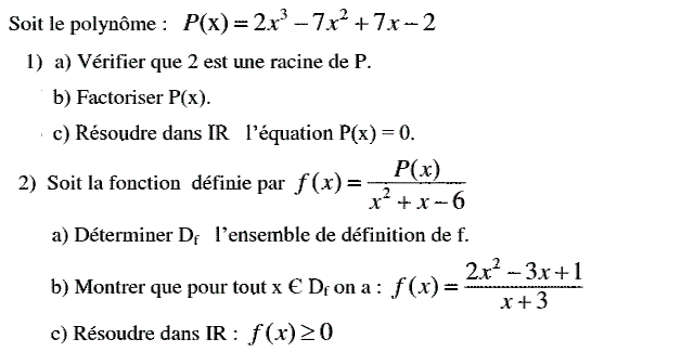 Notion de polynômes: Exercice 36