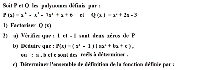 Notion de polynômes: Exercice 45