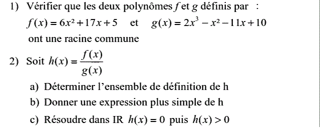 Notion de polynômes: Exercice 43