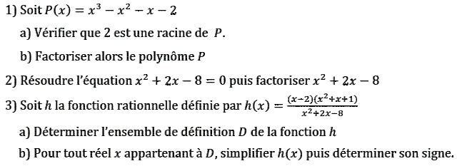 Notion de polynômes: Exercice 22