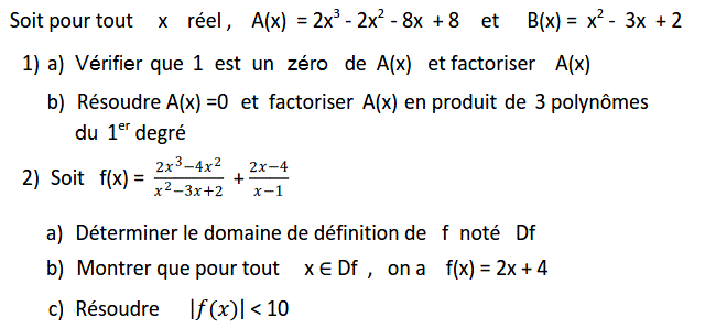 Notion de polynômes: Exercice 28