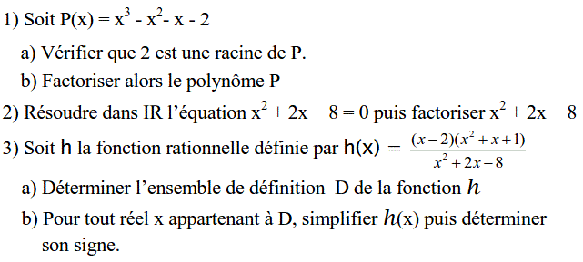 Notion de polynômes: Exercice 27