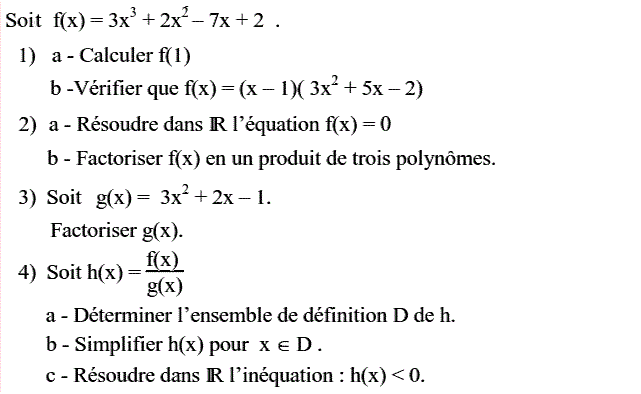 Notion de polynômes: Exercice 29