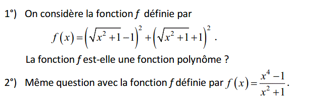 Notion de polynômes: Exercice 23