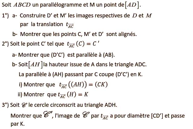 Translations: Exercice 14