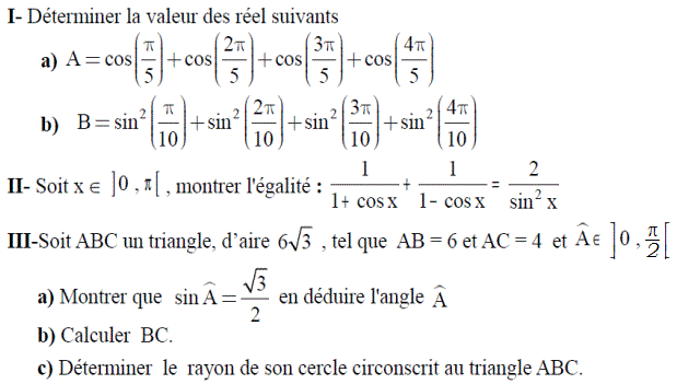 Trigonométrie: Exercice 16