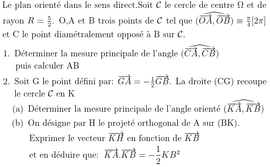 Angles orientés: Exercice 65