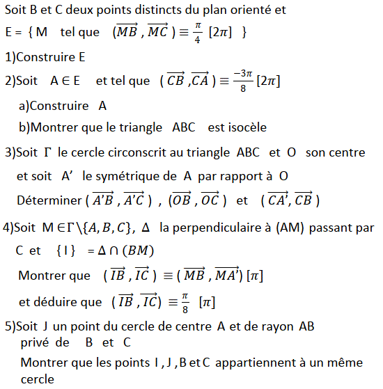 Angles orientés: Exercice 67