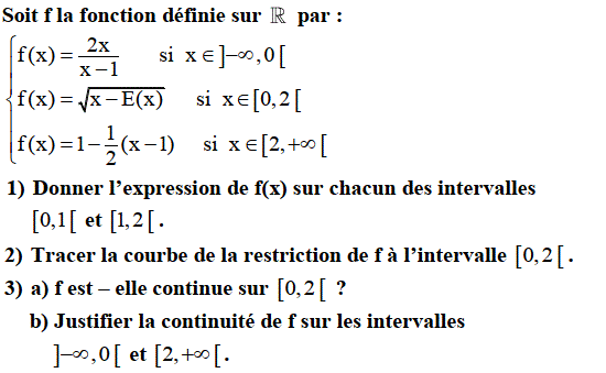 Limites et continuité: Exercice 33