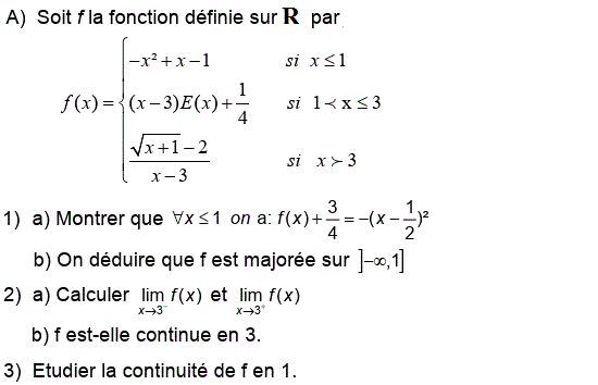 Limites et continuité: Exercice 67