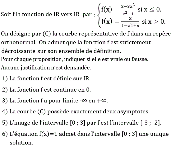 Limites et continuité: Exercice 80