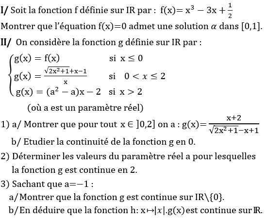 Limites et continuité: Exercice 72