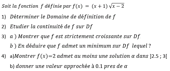 Limites et continuité: Exercice 42