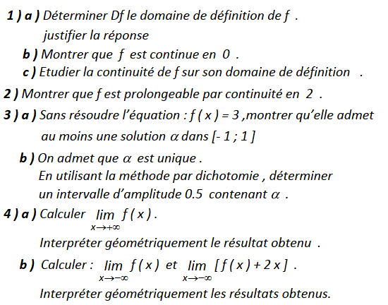 Limites et continuité: Exercice 110