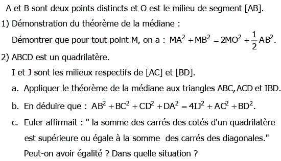 Produit scalaire dans le plan: Exercice 17