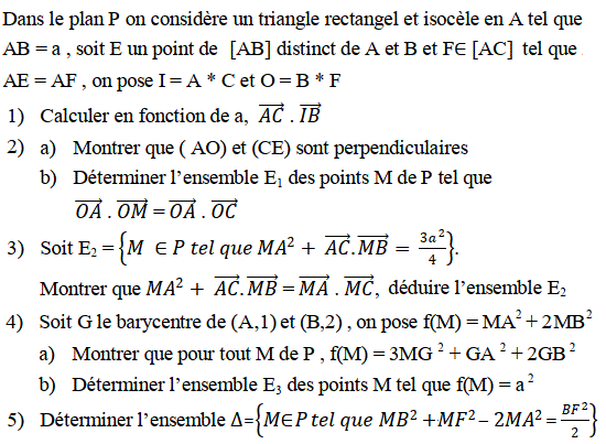 Produit scalaire dans le plan: Exercice 86