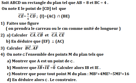 Produit scalaire dans le plan: Exercice 51