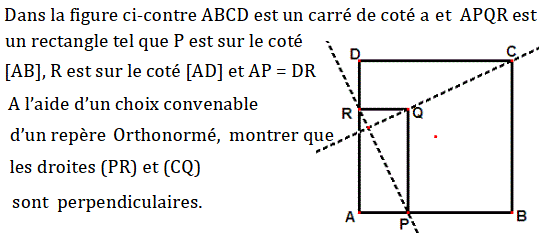 Produit scalaire dans le plan: Exercice 58