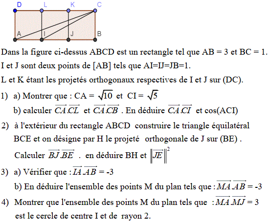 Produit scalaire dans le plan: Exercice 54