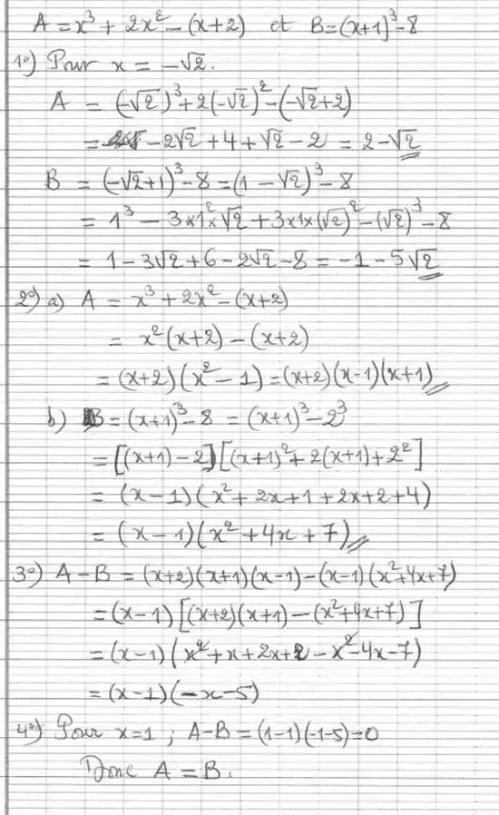 solution de l'exercice n°52