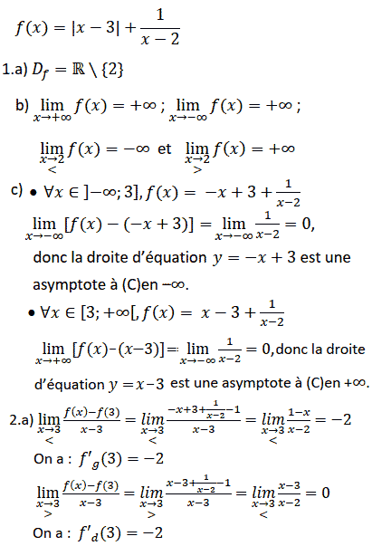 solution dérivabilité en un point, variation d'une fonction (image1)