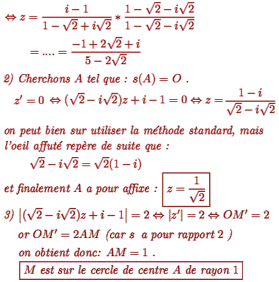 solution Ecriture complexe d'une simlitude directe  (image2)