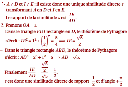 solution Antilles juin 2006 - Similitude directe (image1)