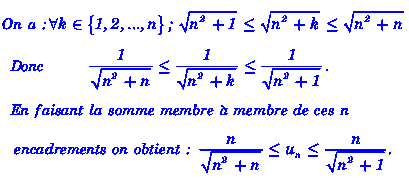 solution Limite et ordre - somme de termes consécutifs d'un (image1)